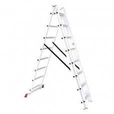 Лестница алюминиевая 3-х секционная универсальная раскладная 3x8 ступ. 5,09 м INTERTOOL LT-0308