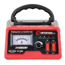 Зарядное устройство 6/12В, регулировка силы тока 0-10А, 230В INTERTOOL AT-3020