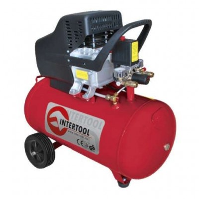 Компрессор 50 л, 2 HP, 1,5 кВт, 220 В, 8 атм, 206 л/мин. INTERTOOL PT-0003