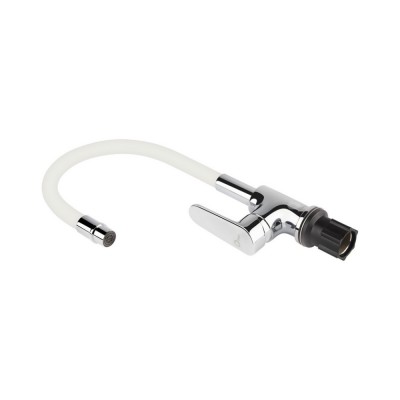 Смеситель для кухни Qtap Linea с гибким изливом QTLINCRW007F Chrome/White