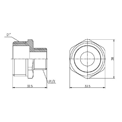 Ниппель редукционный SD Forte 1"х1/2"