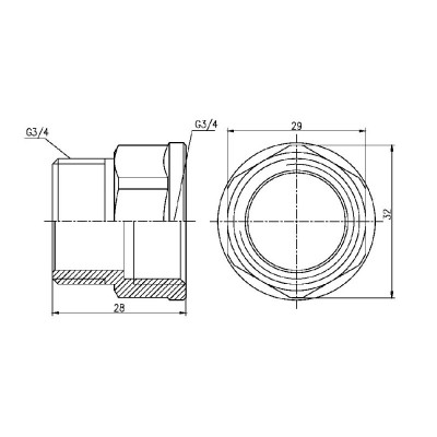Переход SD Forte 3/4"х3/4" ВН