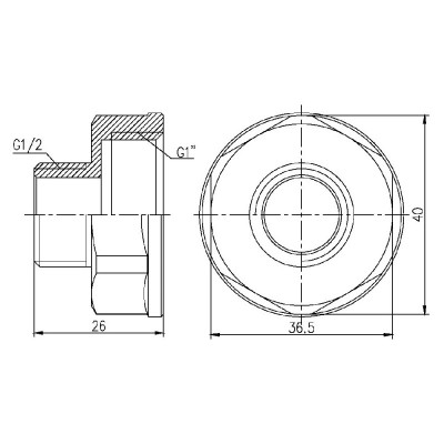 Переход SD Forte 1"х1/2" ВН