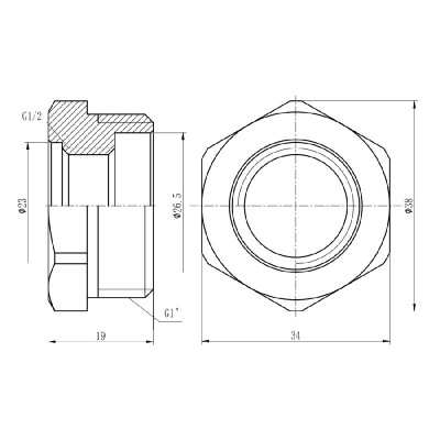 Футорка SD Forte 1"х1/2" НВ