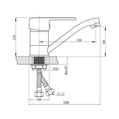 Смеситель для кухни SW G-Ferro Hansberg 008F