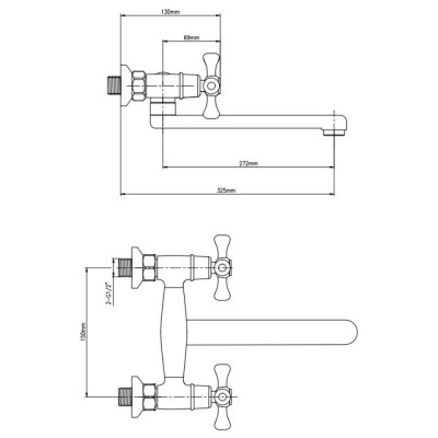 Смеситель для кухни GF (CRM)/S- 21-361