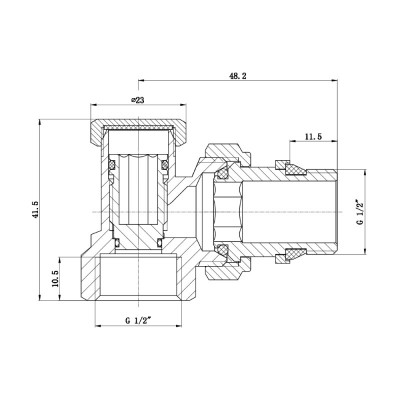 Кран радиаторный угловой SD Forte Classiс с антипротечкой 1/2"