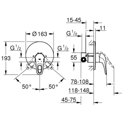 Смеситель для душа Grohe Eurostyle 33635003