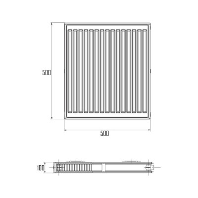 Радиатор стальной Aquatronic 20-К 500х500 боковое подключение