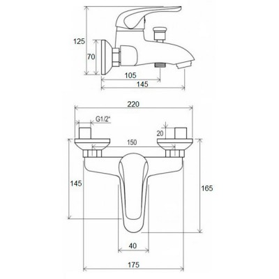 Набор смесителей и душевая стойка 3 в 1 Q-tap Set CRM 40-111