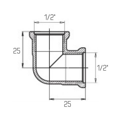 Уголок Icma 1/2" ВР №1200