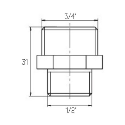 Ниппель Icma 1/2"х3/4" НР №1211