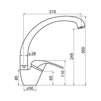 Смеситель для кухни GF (WHI)/S- 03-012F