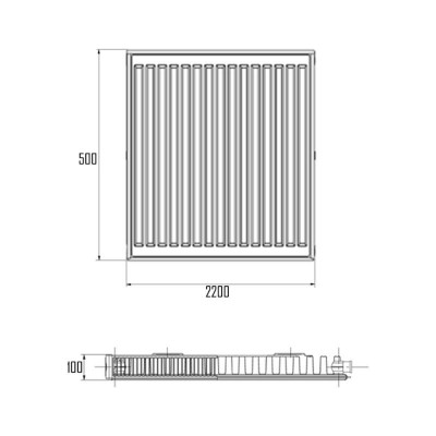 Радиатор стальной Aquatronic 11-К 500х2200 боковое подключение