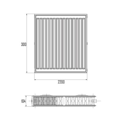 Радиатор стальной Aquatronic 22-К 300x2200 нижнее подключение