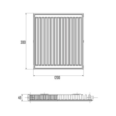Радиатор стальной Aquatronic 11-К 300х1200 боковое подключение