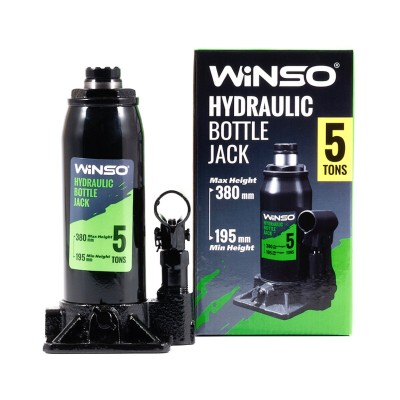 Домкрат гидравлический бутылочный Winso 5т 195-380мм