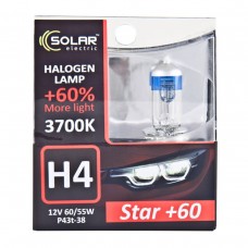 Галогеновая лампа Solar H4 12V 60/55W P43t-38 Starlight +60%, SET