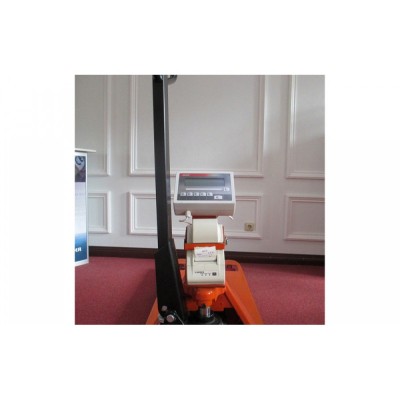 Гідравлічний візок з вагами та принтером самоклеючих етикеток 4BDU2000P-В практичний 520x1200 мм (до 2000 кг)