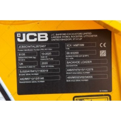 Екскаватор навантажувач JCB 3CX 2020 р. 68 кВт. 390,08 м/г., № 3676 L