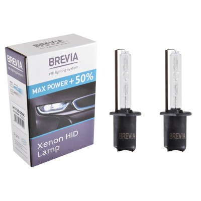 Ксеноновая лампа Brevia H1 +50%, 5500K, 85V, 35W P14.5s KET, 2шт