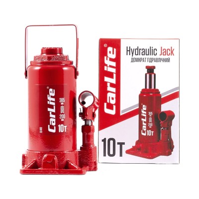 Домкрат гидравлический бутылочный CarLife 10т 200-385мм