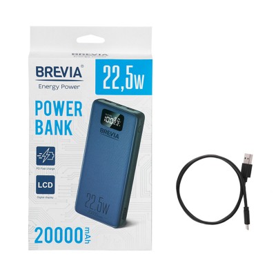 Універсальна мобільна батарея Brevia 20000mAh 22,5W Li-Pol, LCD