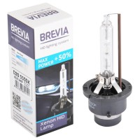 Ксеноновая лампа Brevia D2S +50%, 5500K, 85V, 35W PK32d-2, 1шт