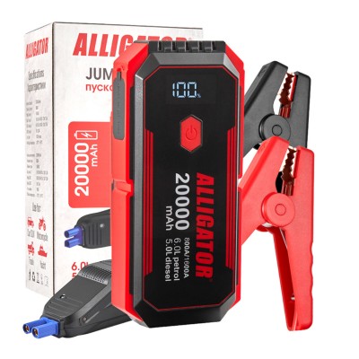 Пусковое устройство Alligator Jump Starter 800A/1600A 20000mAh со Smart-клеммами