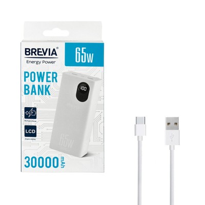 Універсальна мобільна батарея Brevia 30000mAh 65W Li-Pol, LCD