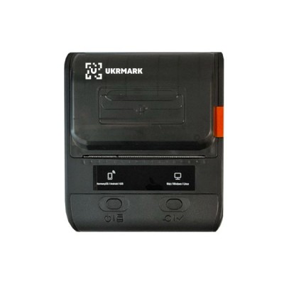 Портативний термопринтер UKRMARK DP30BK, USB/Bluetooth, рулони 20-75 мм, для чеків/етикеток, чорний. Друк на термопапері та полімерних етикетках