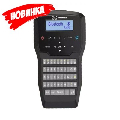 Портативный термотрансферный принтер этикеток, QR- и штрихкодов UKRMARK E2800, Bluetooth, совместимый с картриджами Dymo типа D1 шириной 6-12MM