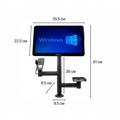 Windows POS-терминал POS Vector Atomic 15,6” 8/128 ГБ с креплением VESA. Сенсорный ПОС-терминал