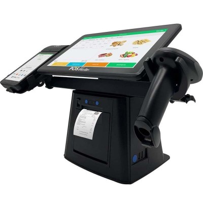 Комплексна каса 5-в-1 SHIVA POS Android 13 для магазину і торгівлі. POS-термінал + принтер чеків + сканер штрихкодів + тримач + ПЗ