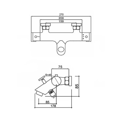 Смеситель для ванны Q-tap Inspai-Therm CRM T300600