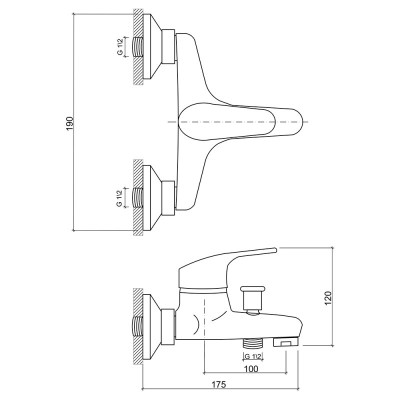 Смеситель для ванны Brinex 36C 006