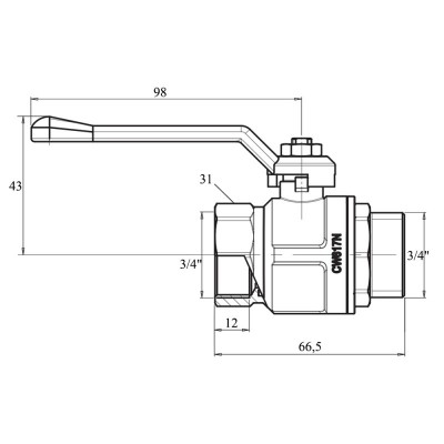 Кран шаровой Icma 3/4" прямой №352