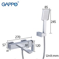 Смеситель для ванны Gappo Futura G3218
